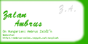 zalan ambrus business card